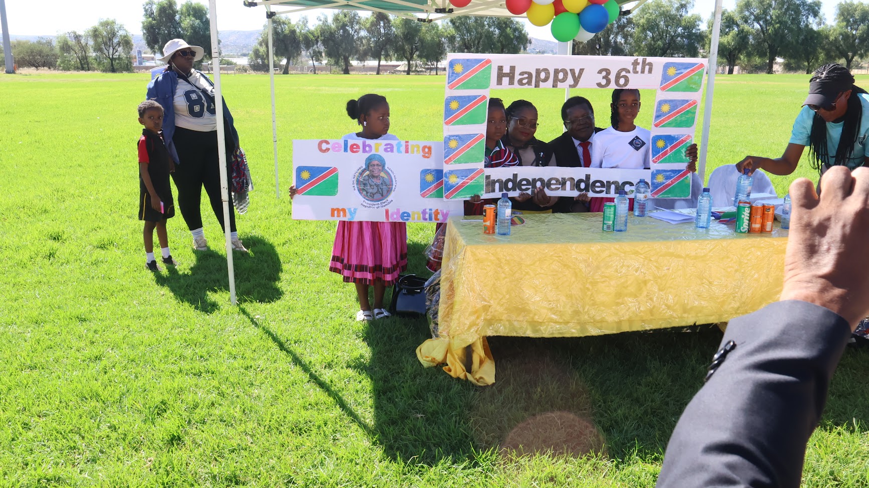 Learners presenting a display for Namibia's 36th Independence celebration